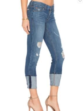Hudson jeans muse skinny crop cuffed distressed size 26